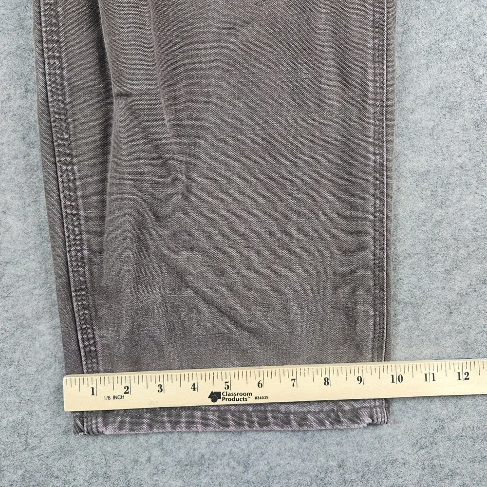 Carhartt Men's Brown Canvas Carpenter Pants Size 38x33 Workwear Faded Distressed